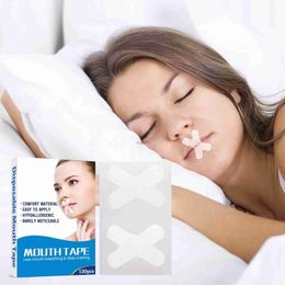 Sleep Masks 120pcs/Box But Tape Strips de sueño para cinta adhesiva de respiración en la boca para mejorar las pegatinas de la boca para el sueño para roncar parches de labios