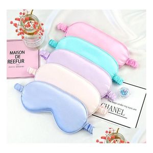 Sleep Masks 16 Colors Blue Pink Silk Rest Shading Eye Mask Padded Shade Er Eyetravel Relax Aid Blindfolds Eyemask Drop Delivery Heal Dhk8E