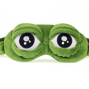 Sleep Masks 3D Sad Frog Sleep Mask Natural Sleeping Eyeshade Cover Shade Eye Patch Women Men Soft Portable Blindfold Travel Eyepatch 230901