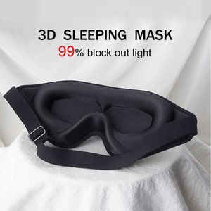 Slaapmaskers 3D-slaapoogmasker Comfort Driedimensionaal ontwerp Memory Foam Block Out Light Relax Massager-masker 231116