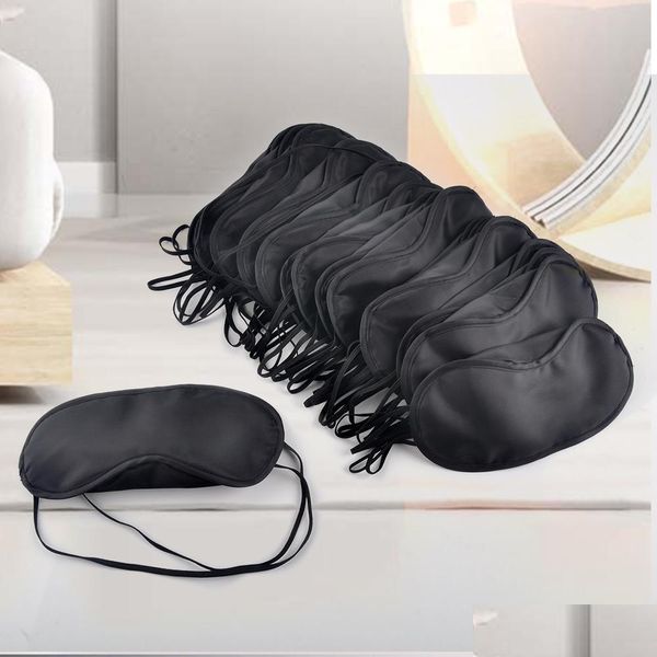 Máscaras para dormir Máscara de ojo negro Poliéster Esponja Sombra Siesta Er Con los ojos vendados para Slee Travel Soft 4 Layer Dhs Drop Delivery Health Beauty Visio Dht40