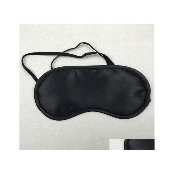 Máscaras para dormir Dhs Black Eye Mask Shade Nap Er Blindfold For Slee Travel Soft Poliéster Drop Delivery Health Beauty Vision Care Dhvoy