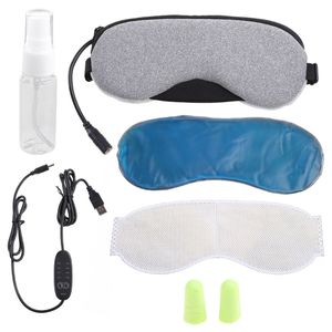 Masques de sommeil Masque pour les yeux chauffant électrique pour dormir USB Masques pour les yeux secs à la vapeur chaude 4 niveaux Température de chauffage pour le réglage de l'heure 230620