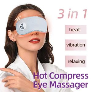 Máscaras para dormir Máquina de masaje de ojos con compresa caliente Instrumento de vibración Parche para el ojo Máscara para el cuidado de la cara Dispositivo de calor de regalo Masajeador eléctrico 231116