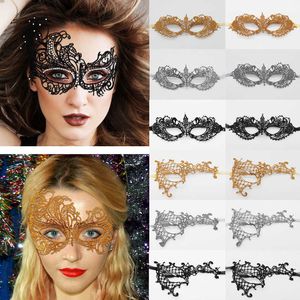 Máscaras para dormir Máscara de Halloween Sexy Encaje Máscara hueca Fiesta de las mujeres Discoteca Reina Máscara de ojos Mascarada Traje de bola Plata Oro Máscaras eróticas J230602