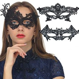 Slaapmaskers Hollow Lace Halloween Cosplay en Party Lace Eye Mask Lady Cutout Queen Eye Masks for Dance Prom Party Fancy Dress Costume J230602