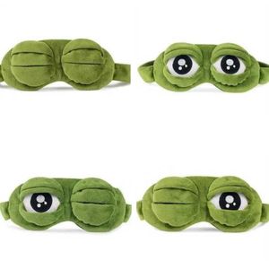 Slaapmaskers Sad Frog Slaapmasker Eyeshade Pluche Eye Cover Travel Relax Gift Blinddoek Leuke Patches Cartoon Slaapmasker voor Kid Adult J230602