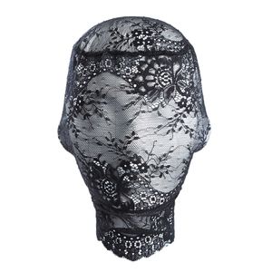 Slaapmaskers Sexy Black Lace Mask Vrouwen Party Masquerade Mask Unisex Adult Lace Full Face Hood Head Cover Festival Halloween Cosplay Eye Mask J230602