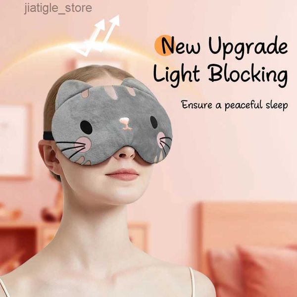 Máscaras para dormir Máscara para los ojos para dormir persianas máscara para los ojos de felpa suave ajustable luz de viaje bloqueando la máscara para los ojos transpirable linda máscara para los ojos para dormir Y240401