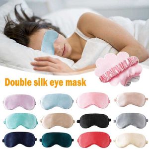 Slaapmaskers Slaapmasker Silk Eye Dream Night Mask Cover Soft Relax Eye Bandage Slapen Blinddoek Voor Vrouwen Mannen Nachtdutje Heath Nap Oogschaduw J230602