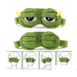 Máscaras para dormir Máscaras para dormir Moda Kawaii Viajes Máscara para los ojos 3D Rana triste Sombra acolchada Er Slee Cerrado / Abierto Entrega divertida Gota Salud Belleza Dhruv