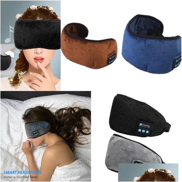 Masques de sommeil Sans fil Bluetooth Stéréo Masque pour les yeux Écouteurs Casque Musique Casque Confortable Slee Anywhere Air Travel Drop Delivery Dhjzq