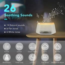Machine à bruit blanc pour le sommeil, avec sons naturels apaisants et fonction de mémoire, thérapie par minuterie pour enfants et adultes, 240315