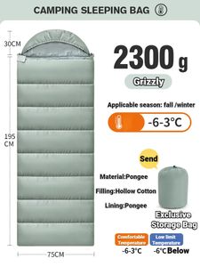 Slaapzak Ultralichte lage temperatuur Thermisch Waterdicht Buitenkamperen Winterbenodigdheden Luie tas Quiltapparatuur Compressie 231225