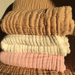 Sacos de dormir 6 capas Mantas para bebés Nacido Muslin Swaddle Ropa de cama Manta personalizada Couverture Emmaillotage 221007