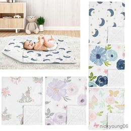 Sacs de couchage 75x100cm Couverture de réception pour bébé Doux Coton Swaddle Wrap Floral Imprimé Sac Nourrissons Serviette De Bain Couverture R230614