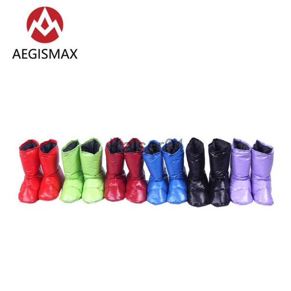 Sacos de dormir AEGISMAX Accesorios para sacos de dormir Zapatillas de plumón de pato Senderismo ultraligero Camping Calcetín suave para acampar Cubierta de pies para zapatos cálidos en interiores x0902