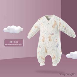 Sacs de couchage bébé sac mignon imprimé animal enfant en bas âge vêtements de nuit marcher jouer pyjamas automne épais hiver garder au chaud 0-6 ans R230614