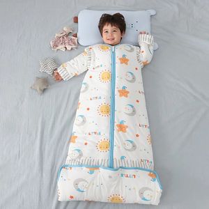 Sacs de couchage Sac pour bébé Manches détachables Couverture portable Chaud Bébé Organique Enfant Sleepsack Literie ick Quilt 0 12 ans 231031