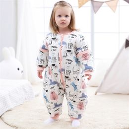 Slaapzakken Baby kinderen Zipper Cute Animal Muslin Sleepsack Kids Winter Split been Thermische beddengoedtas voor Todlers 221007