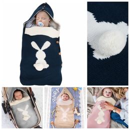 Schlafsäcke Baby für Kinderwagen Winter Warme Kleinkind Säugling Swaddle Wrap Herbst Kaninchen Gestrickte Umschläge Für geborene Kinder 01Y 230909