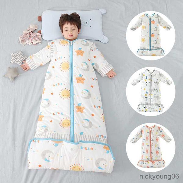 Sacos de dormir Bebé Bolsa orgánica Manga desmontable Manta usable Cálido Ropa de cama para niños pequeños Edredón 0-12 Viejo R230614