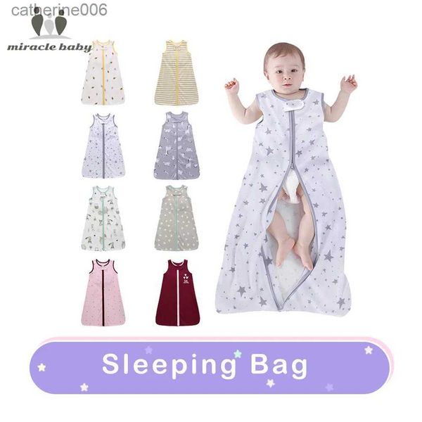 Sacs de couchage Sac de couchage pour bébé enveloppe couche cocon pour nouveau-nés sac de transport pour bébé tenues en coton vêtements gris étoiles imprimés sacs de couchage L231225