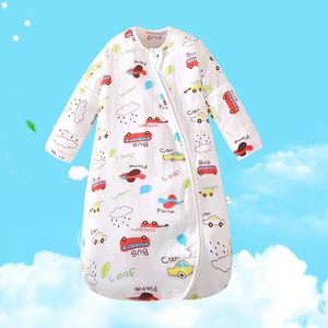 Sacs de couchage Bébé sac de couchage mince coton en forme de U sacs de nuit quatre saisons matelassé Anti-coup de pied pyjamas enfants Swaddle sac de couchage 231017