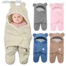 Slaapzakken Babyslaapzak Ultrazachte pluizige fleece voor pasgeborenen Ontvangstdeken Baby Jongens Meisjeskleding Slaap Kinderkamer Inbakeren InbakerenL231225