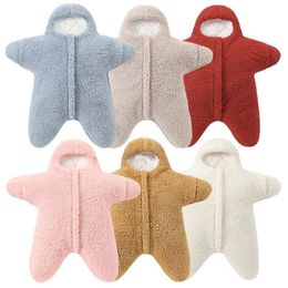 Sacs de couchage born Swaddle Starfish Shape Winter Warm Cotton Wrap Couvertures pour bébés Sleepsack 06M 230601