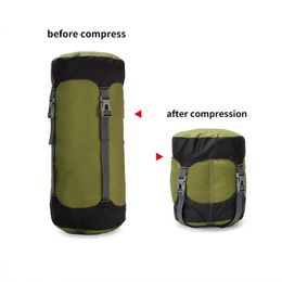 Sacos de dormir Campamento Engranajes para dormir Bolsa de almacenamiento Almacenamiento al aire libre Bolsa de compresión Paquete Abajo Saco de dormir de algodón Bolsa de viaje para artículos diversos Apriete la bolsa 231018