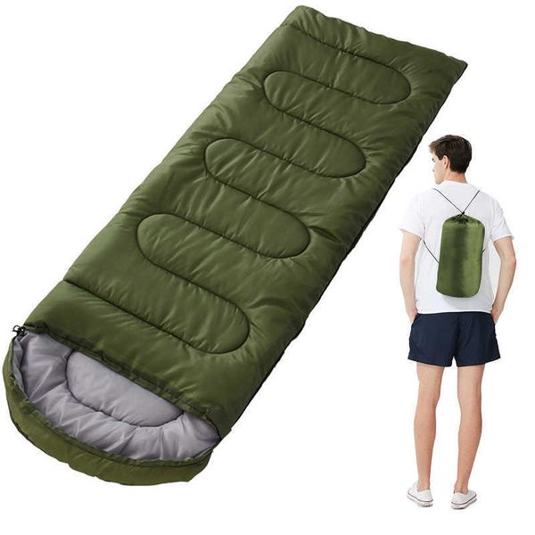 Bolsas de dormir Bolsa de camping Ultraligero Impermeable Espesado Invierno Bolsa cálida Adulto Al aire libre T221022