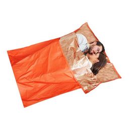 Sleeping Bags Camping Thermal Insulation Sleeping Bag On For Outdoor Hiking Camping Adventure Emergency Rescue Blanket Double Sleepy Bag Adult T221022