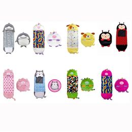 Sacs de couchage Dessin animé pour enfants chaud doux paresseux sacs de nuit sac de couchage pour cadeau d'anniversaire enfants sac de couchage en peluche poupée oreiller bébé garçons filles 231215