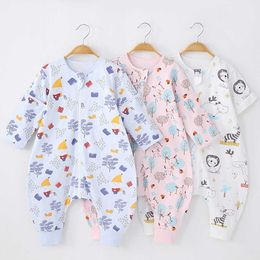 Slaapzakken Katoenen pyjama voor kinderen Lente Herfst Zomer Huiskleding Enkellaags Anti Kick Quilt Artefact Babytas
