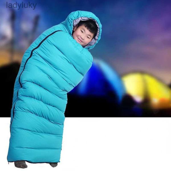 Sacs de couchage Sac de couchage de style maman adulte rempli de duvet d'oie blanc chaud pour enfants adapté aux types d'épaisseur thermique d'hiver Camping TravelL240111