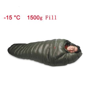 Sacs de couchage Température froide hiver vers le bas sac de couchage hiver Camping sac de couchage Double-15 ° C 230605