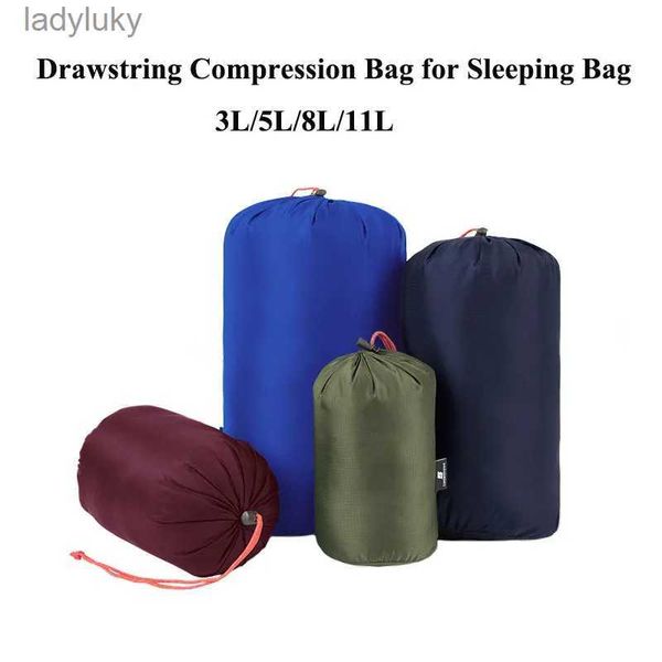 Sacs de couchage Sac de compression pour sac de couchage Sac de compression étanche Sac de rangement pour vêtements divers avec cordon de serrage pour camping randonnée L240111