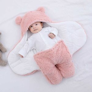 Slaapzakken schattige pasgeboren baby jongens meisjes dekens pluche inbakerdoek pluizige fleece tas katoen zacht beddengoed set