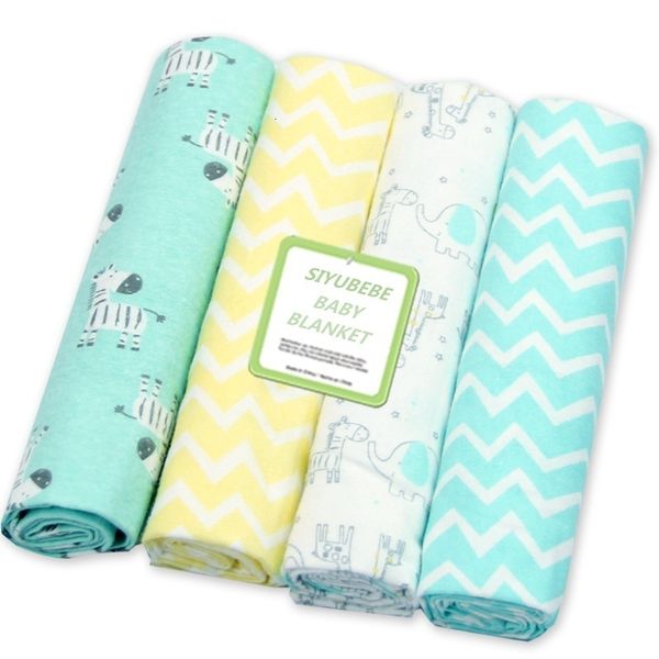 Sacos de dormir de alta calidad 4 unids / pack 100% algodón supersoft franela recepción swaddle baby bedsheet 76 * 76 cm s nacido 230923