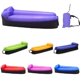 Slaapzakken Opblaasbaar Sofa Kussen Camping Air Tent Bed Slaapzak Lazy Beach Air Matras Opvouwbare Lounger Stoel Tuin Outdoor Meubels 230613