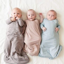 Slaapzakken Kantong Tidur Serat Bambu Bayi Musim Panas RitSletting Lembut Nyaman Kantung Baru Lahir Tanpa Lengan Untuk Anak Anak L230328