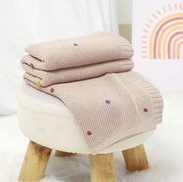 Sacs de couchage Couvertures tricotées Born Nordic Nursery Swaddle Wrap Jeter coton doux bébé poussette berceau couverture literie couette 230923