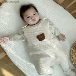 Sacos de dormir Saco de dormir para bebé de estilo coreano, sacos de dormir para bebés con osos, ropa de dormir para mono recién nacido, ropa para niños pequeños, niños y niñas recién nacidosL231225