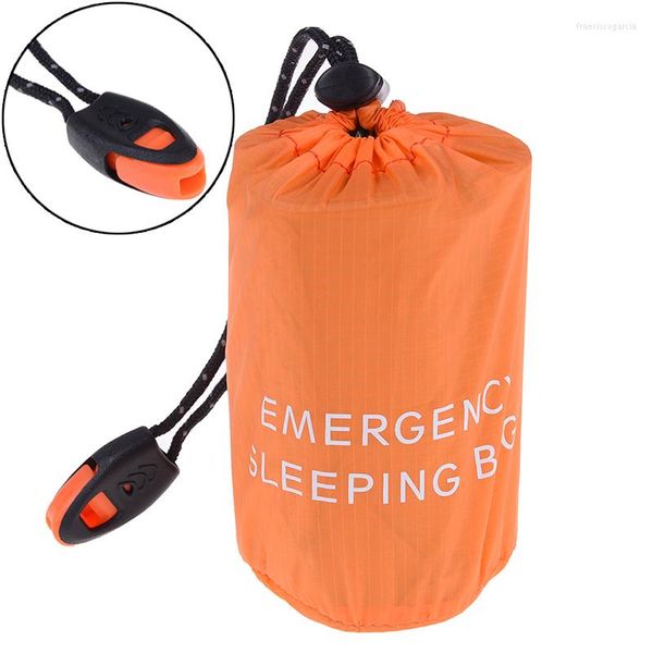 Sacos de dormir Bolsa de camping ligera Contenedor Almacenamiento de emergencia al aire libre con saco con cordón para viajes Senderismo1