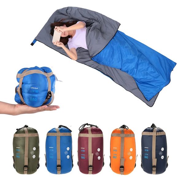 Sacos de dormir Lixada 190 * 75 cm Sobre al aire libre Saco de dormir Camping Viaje Senderismo Multifunción Saco de dormir ultraligero Bolsa de viaje 680 g 231018