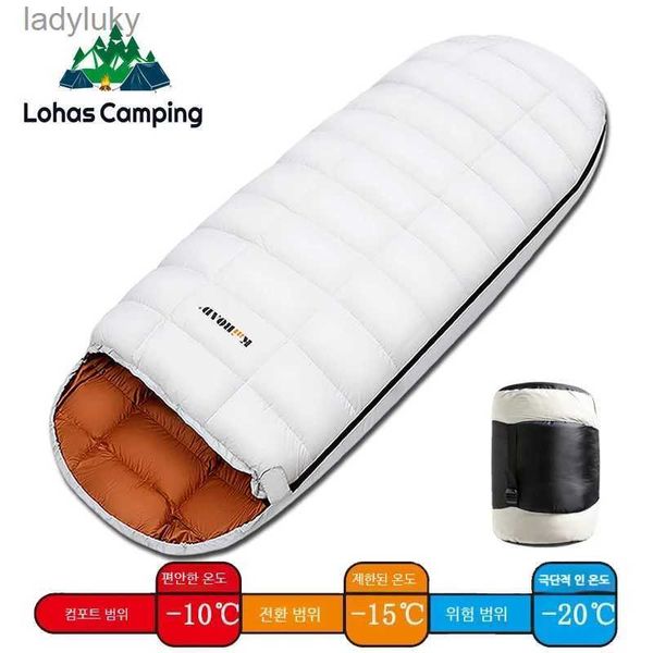 Sacs de couchage Lohascamping sac de couchage en duvet adulte lavable en Machine ultraléger 3 saisons sacs de couchage pour la maison voyage Camping sac de couchage L240111