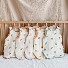 Sacos de dormir MILANCEL Bolsa de bebé Chaleco sin mangas nacido Niño Antikick Edredón Verano Fino Doble capa Hilo de algodón 230601