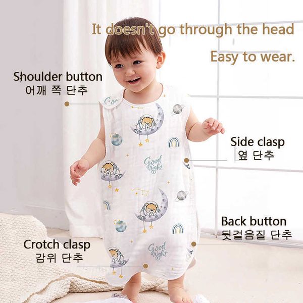 Sacs de couchage Nouveaux sacs de couchage pour bébé étés sac pour nouveau-né sans manches pour bébés articles sécurité du sommeil des enfants