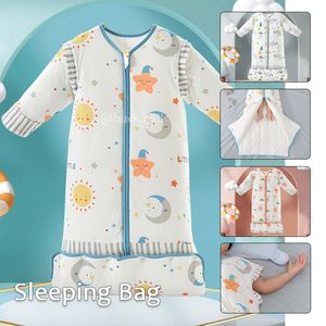 Slaapzakken Biologisch Katoen 0-12 jaar Babyslaapzak Afneembare mouw Warm Baby Peuter Draagbare deken Slaapzak Beddengoed Antikick Quilt 230926